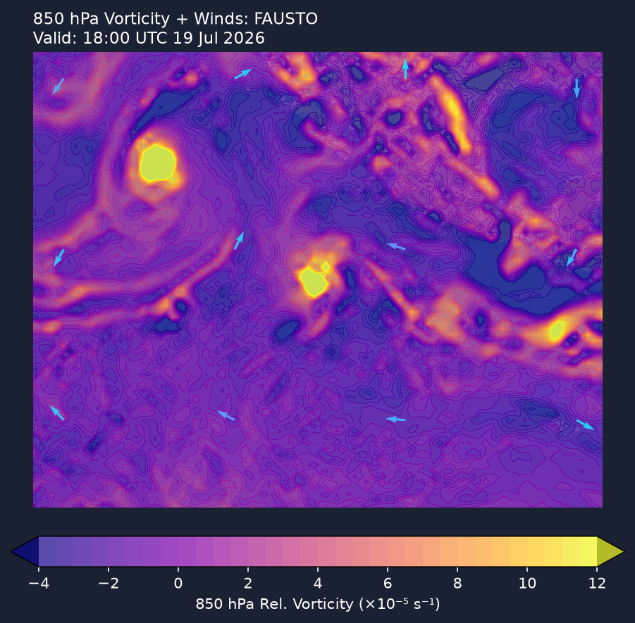 850hPa vorticity