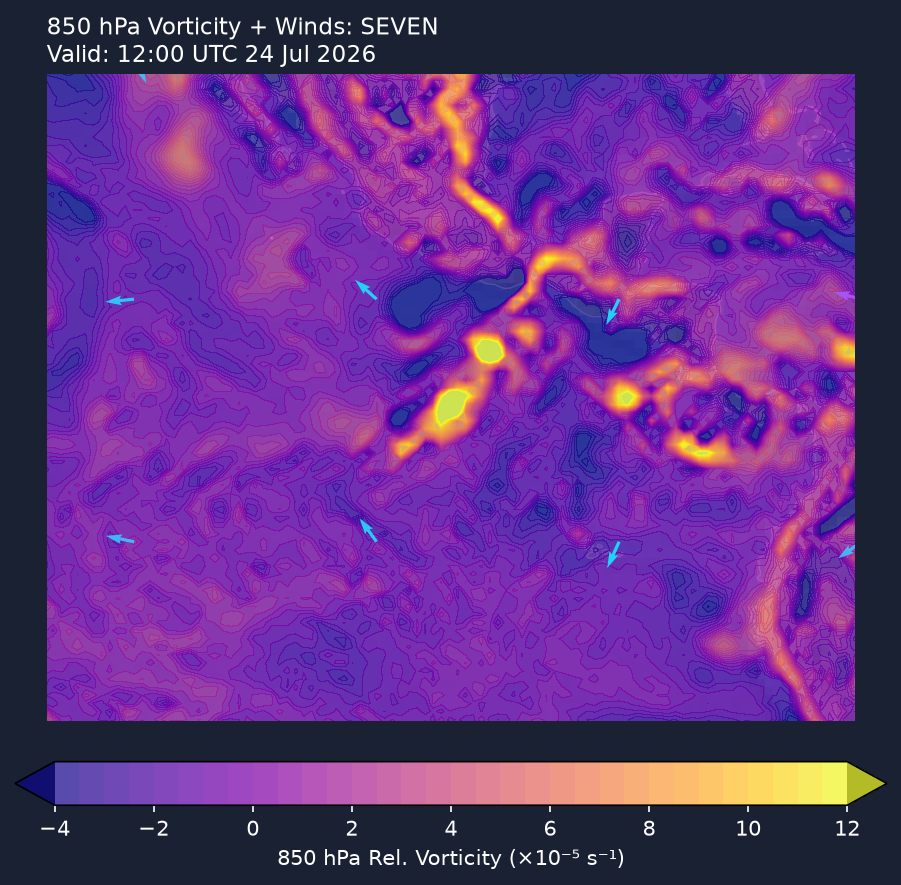 850hPa vorticity