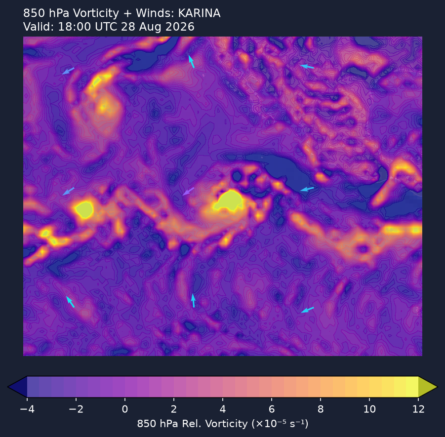 850hPa vorticity