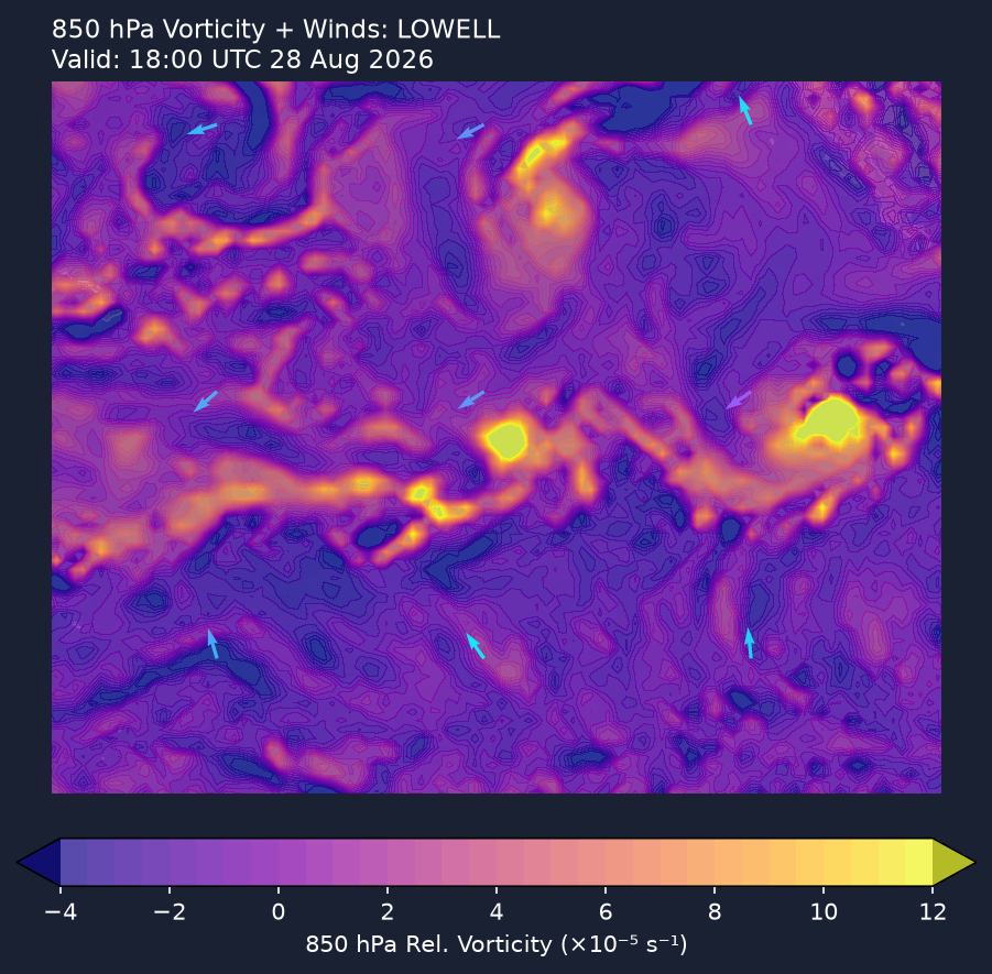 850hPa vorticity